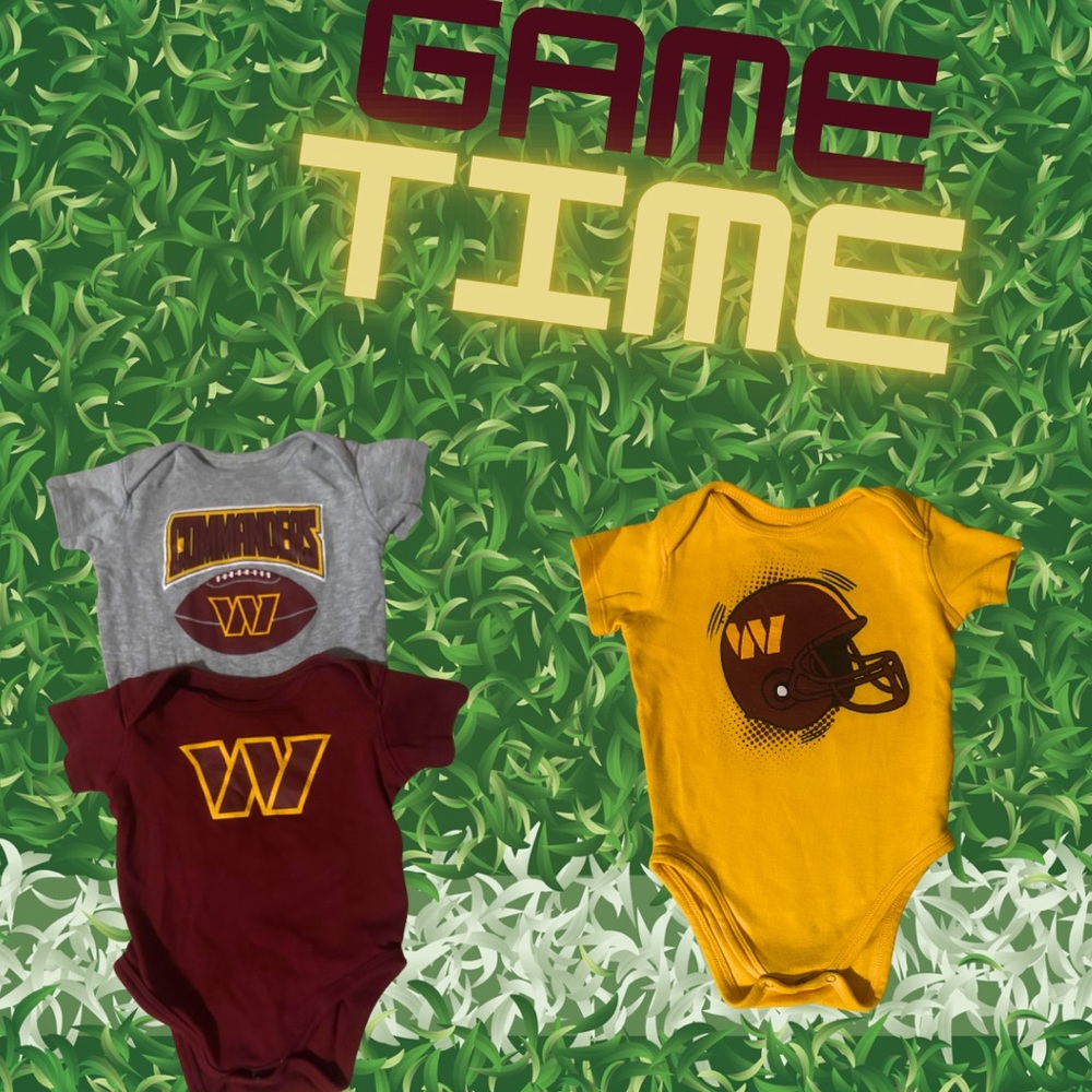 Game Time Baby Onesie Set - Gray, Maroon, Yellow